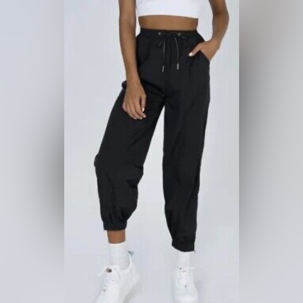 Princess Polly Black Parachute Pants